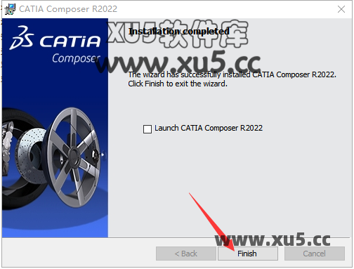 DS CATIA Composer R2022 安装完成提示框