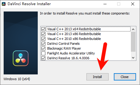 DaVinci Resolve v18.6.4 安装选项截图