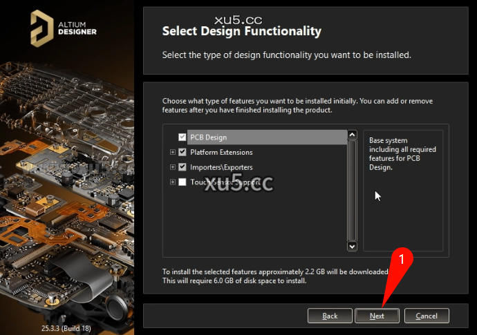 5.png Altium Designer 2025.3.3 安装组件选择界面