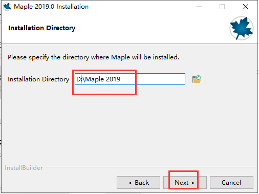 Maple 2019安装确认界面截图